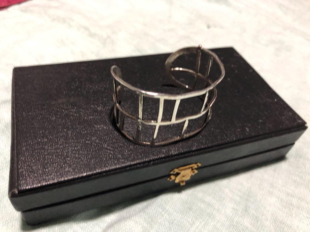 Sterling Silver Cuff Bracelet • Hand-Fabricated Modern Sculptural Bars • Small to Medium Fit