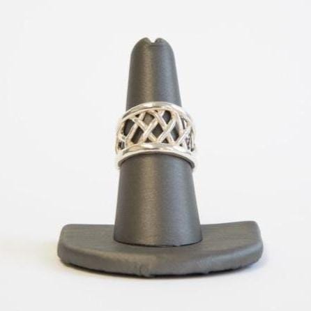 Woven Sterling Silver Statement Ring: Bold Modern Design