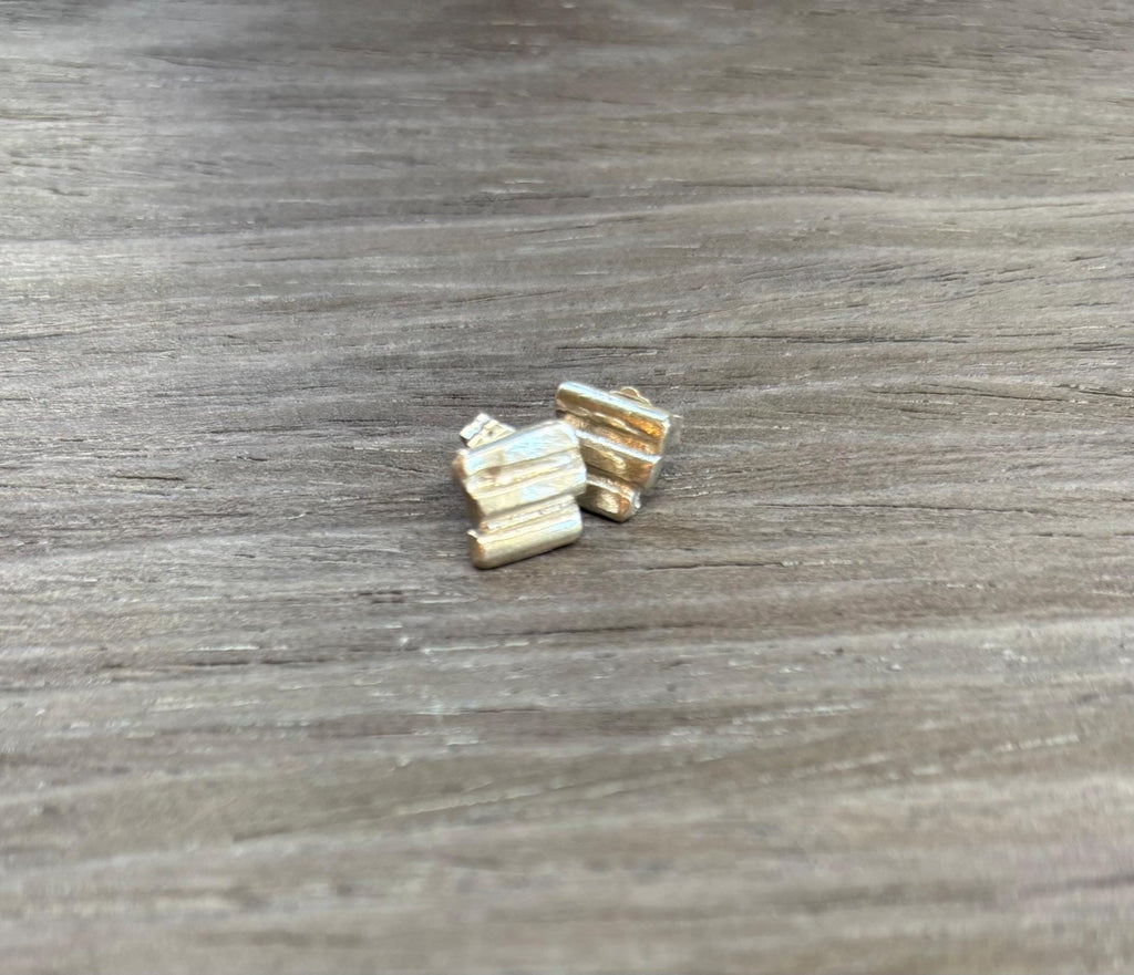 The Ruins Earrings | Hand-Carved Sterling Silver | Mini Studs | Sculptural Ancient-Inspired Design (Copy)