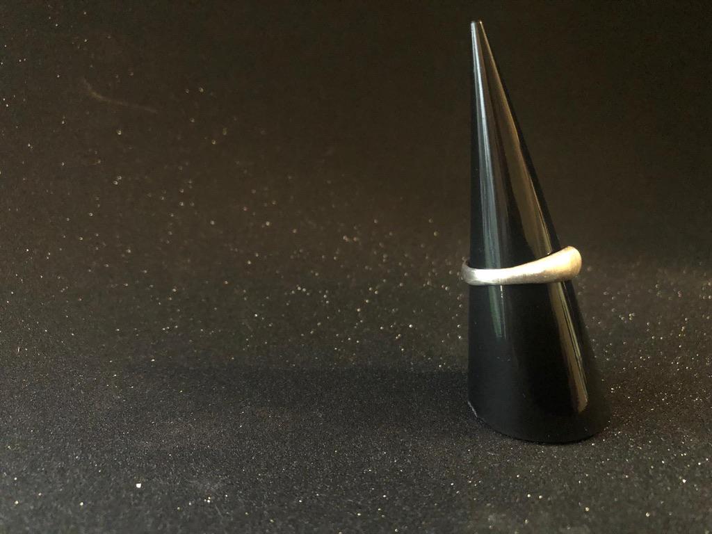 Low dome Silver bombé slimline signet rings in two finishes