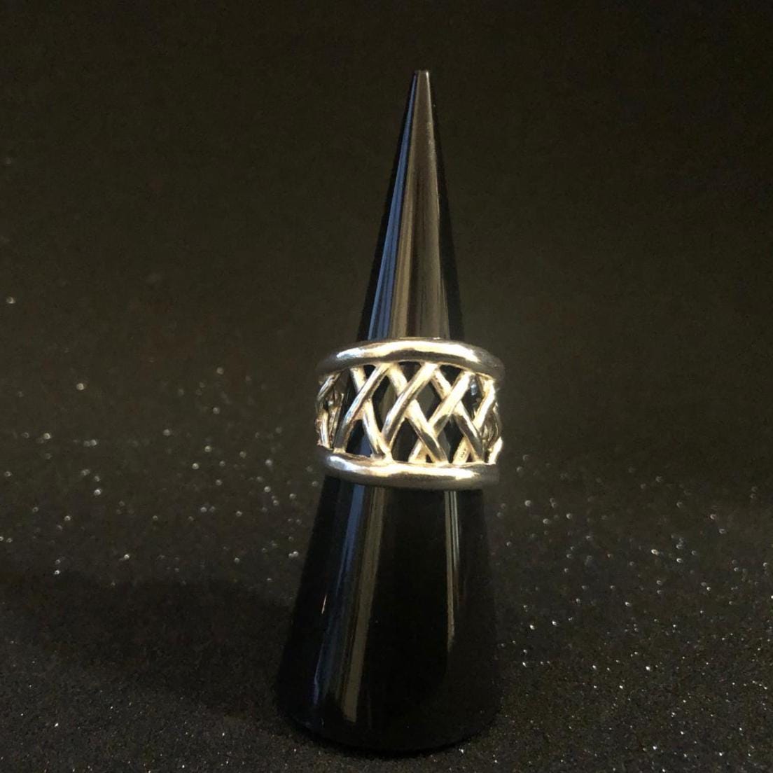 Woven Sterling Silver Statement Ring: Bold Modern Design