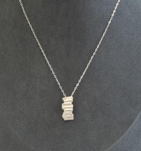 The Ruins Pendant – Sterling Silver Necklace Inspired by Ancient Columns, Lost-Wax Cast Architectural Jewelry