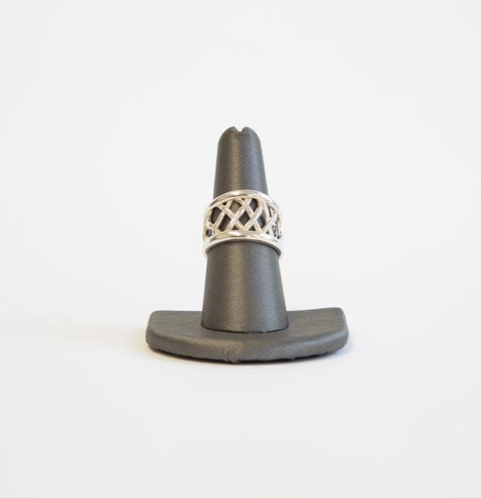 Woven Sterling Silver Statement Ring: Bold Modern Design