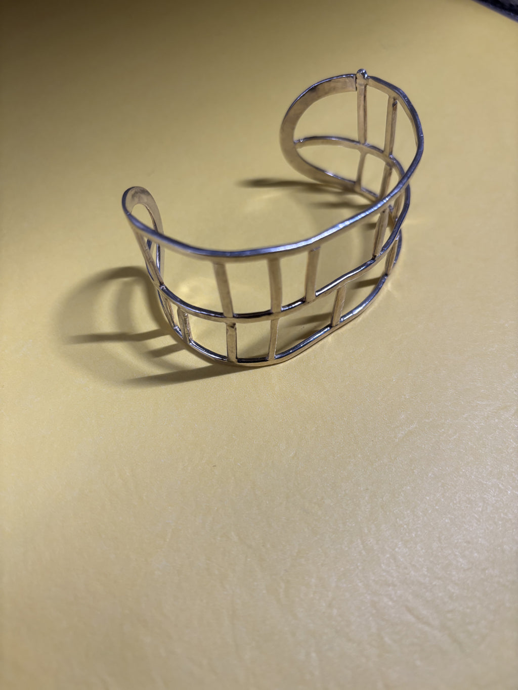 Silver Grid Cuff Bracelet
