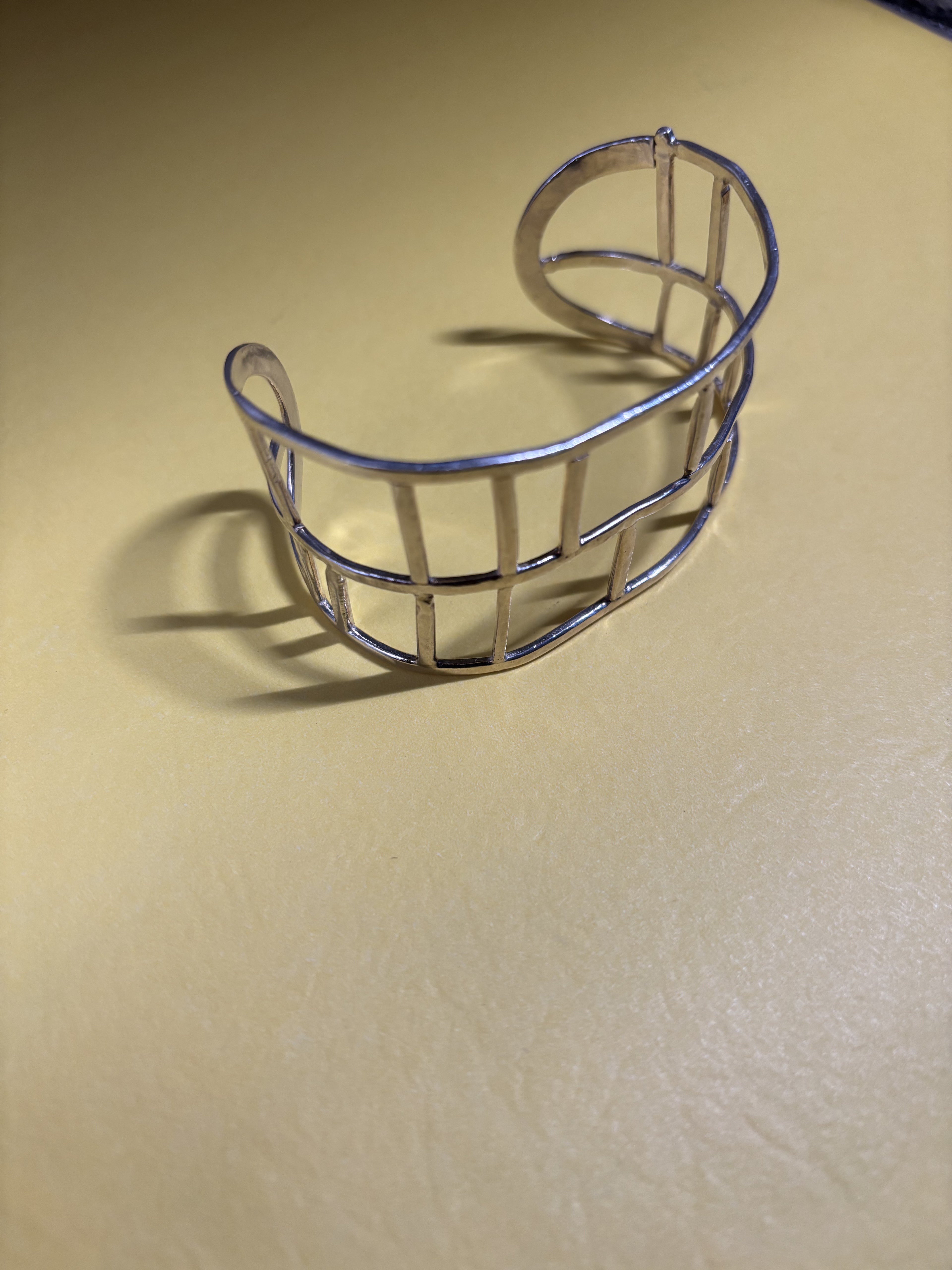 Silver Grid Cuff Bracelet