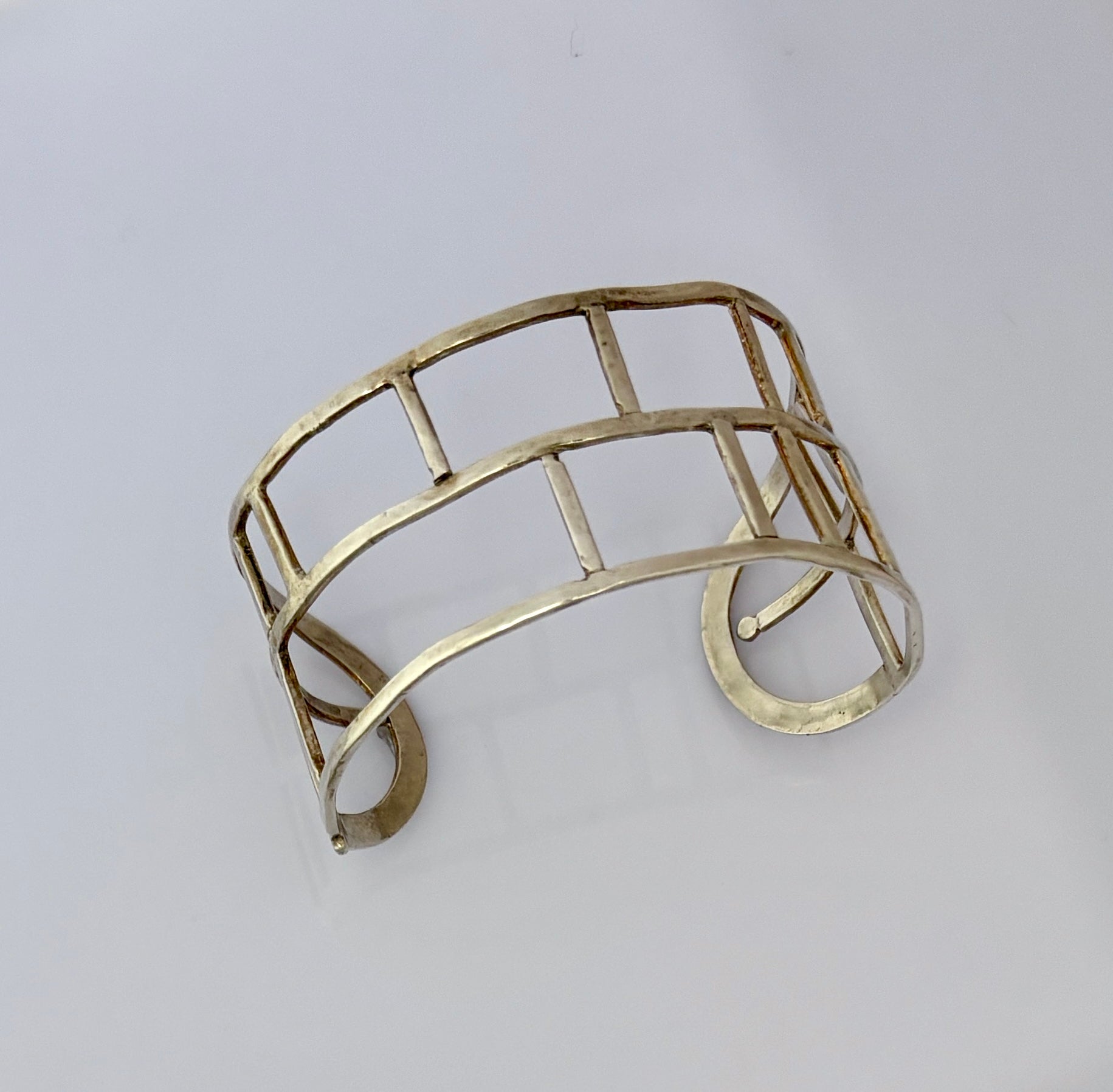 Silver Grid Cuff Bracelet