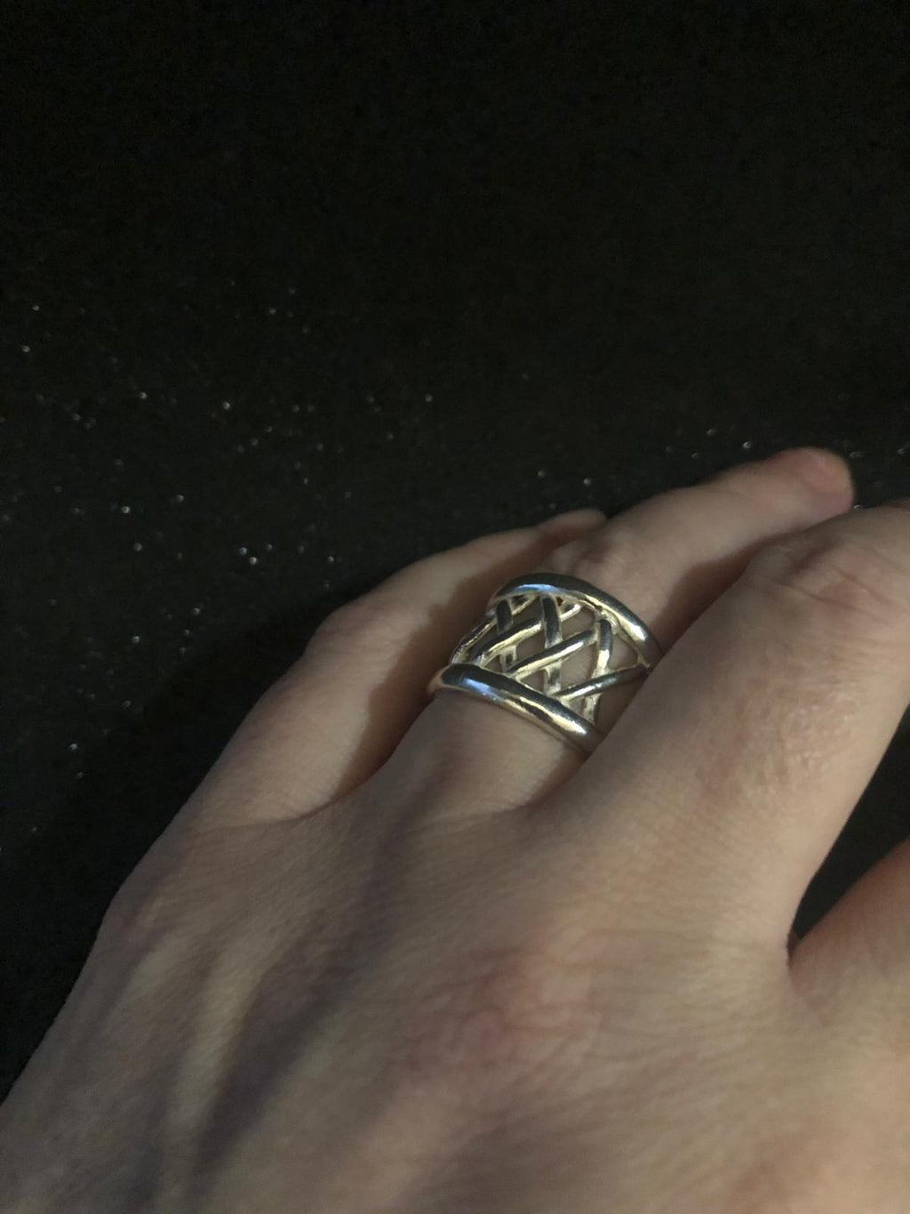 Woven Sterling Silver Statement Ring: Bold Modern Design