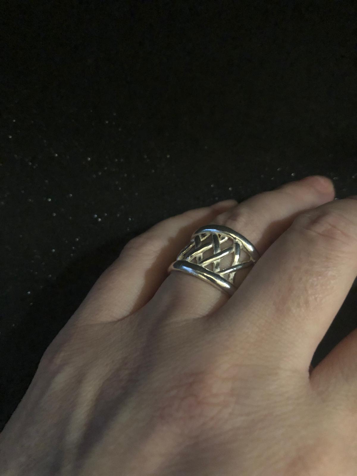 Woven Sterling Silver Statement Ring: Bold Modern Design