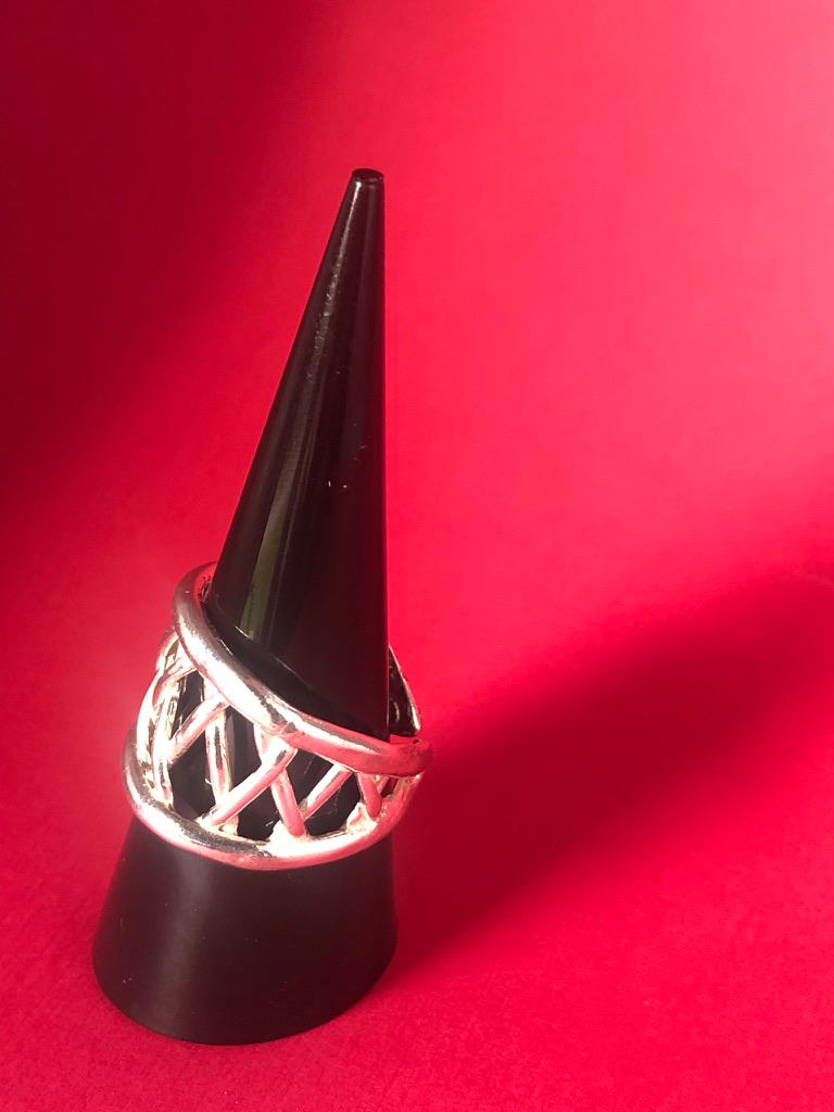 Woven Sterling Silver Statement Ring: Bold Modern Design