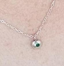 Sapphire Ruby Emerald Silver P'tites Pépites Nugget Necklace: Molten Silver Gemstone Pendant