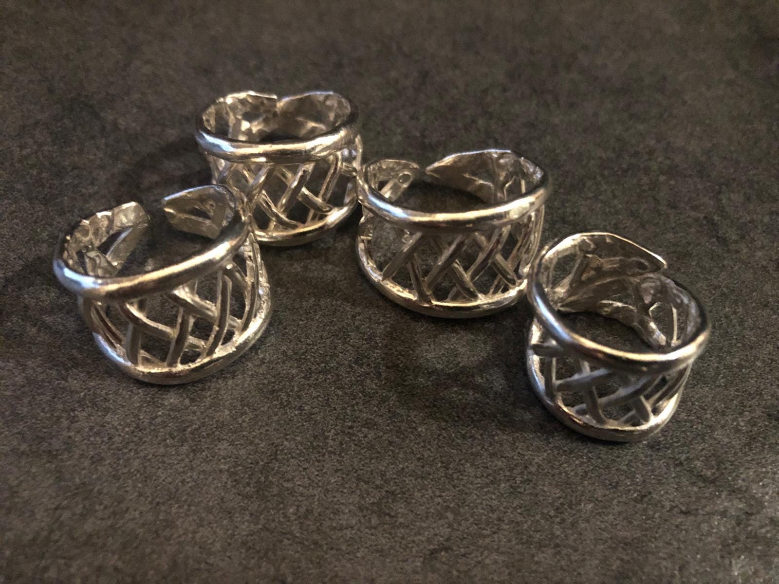 Woven Sterling Silver Statement Ring: Bold Modern Design