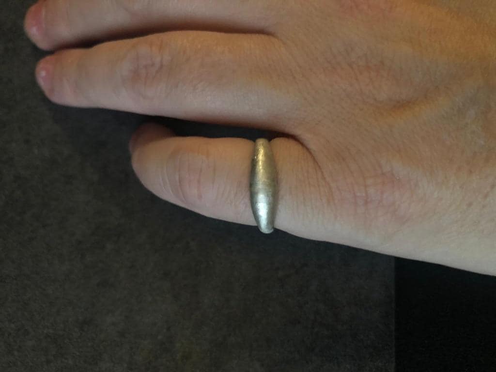 Low dome Silver bombé slimline signet rings in two finishes
