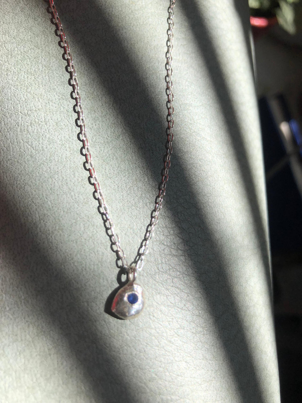 Sapphire Ruby Emerald Silver P'tites Pépites Nugget Necklace: Molten Silver Gemstone Pendant